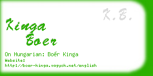 kinga boer business card
